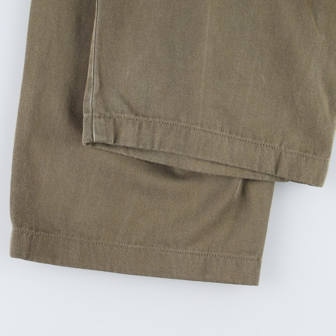Ralph Lauren POLO by Ralph Lauren One-Tuck Chino Pants, Men's, Size W35 cotton Khaki type brown Vintage Second Hand