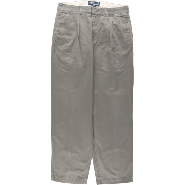 Ralph Lauren POLO by Ralph Lauren ANDREW PANT Two-pleat chino pants for men, equivalent to W33 cotton gray type Vintage Second Hand