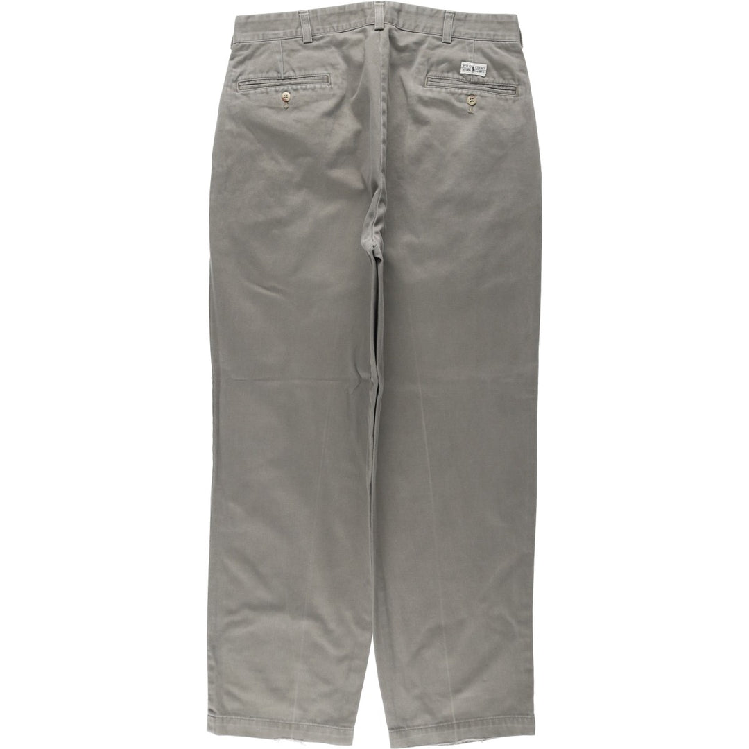Ralph Lauren POLO by Ralph Lauren ANDREW PANT Two-pleat chino pants for men, equivalent to W33 cotton gray type Vintage Second Hand