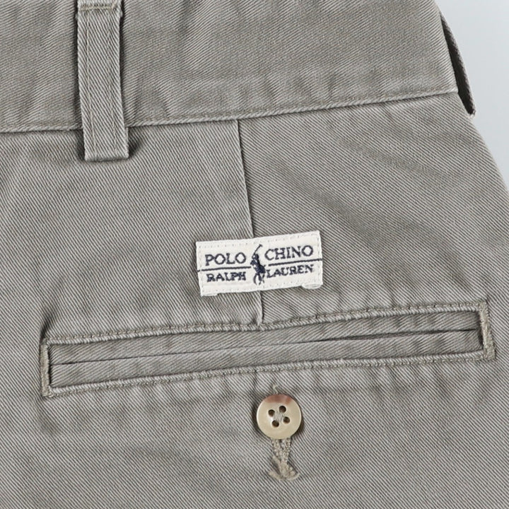 Ralph Lauren POLO by Ralph Lauren ANDREW PANT Two-pleat chino pants for men, equivalent to W33 cotton gray type Vintage Second Hand
