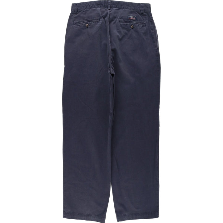 Ralph Lauren POLO by Ralph Lauren ANDREW PANT, two-pleat chino pants, men's, W32 equivalent cotton navy blue type Vintage Second Hand
