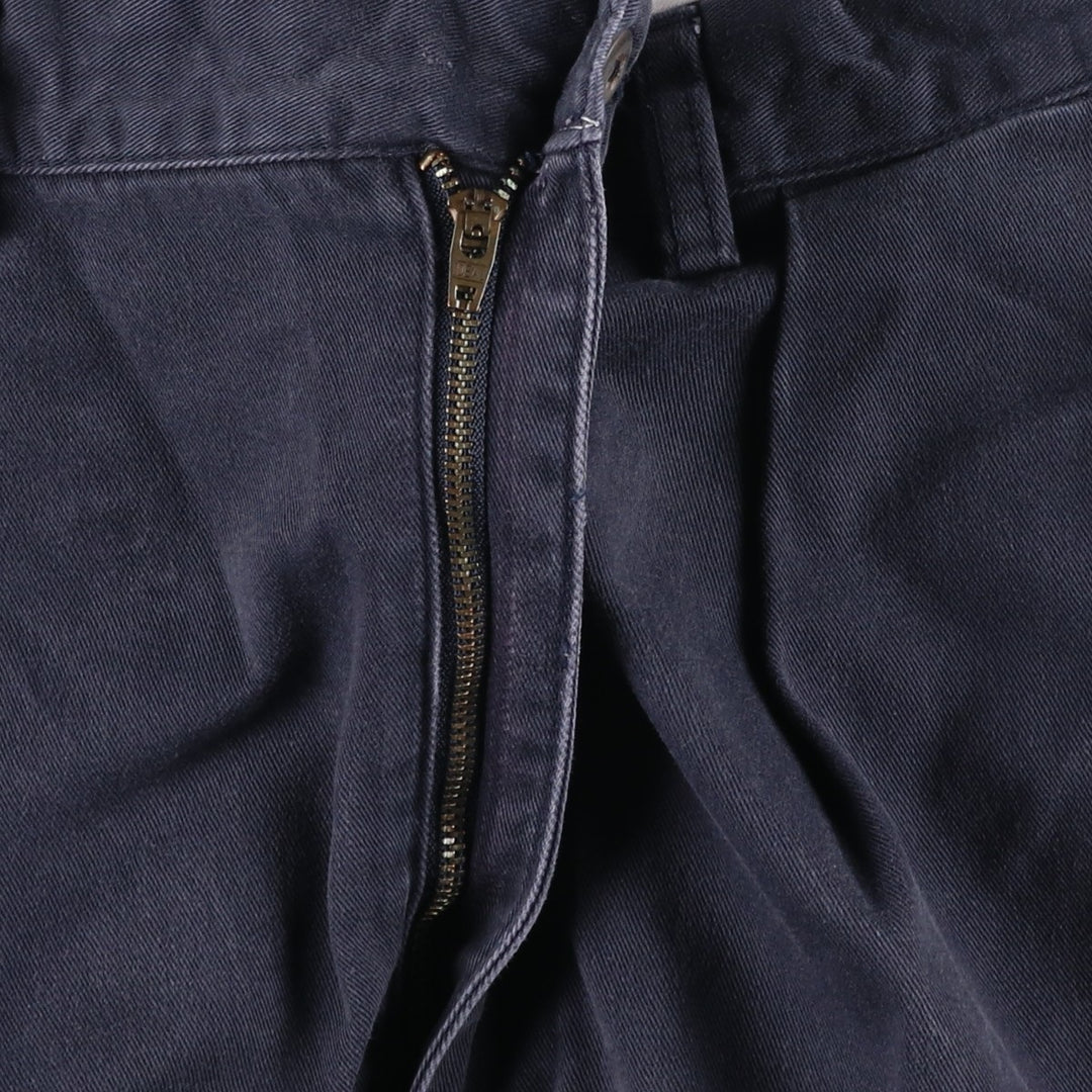 Ralph Lauren POLO by Ralph Lauren ANDREW PANT, two-pleat chino pants, men's, W32 equivalent cotton navy blue type Vintage Second Hand
