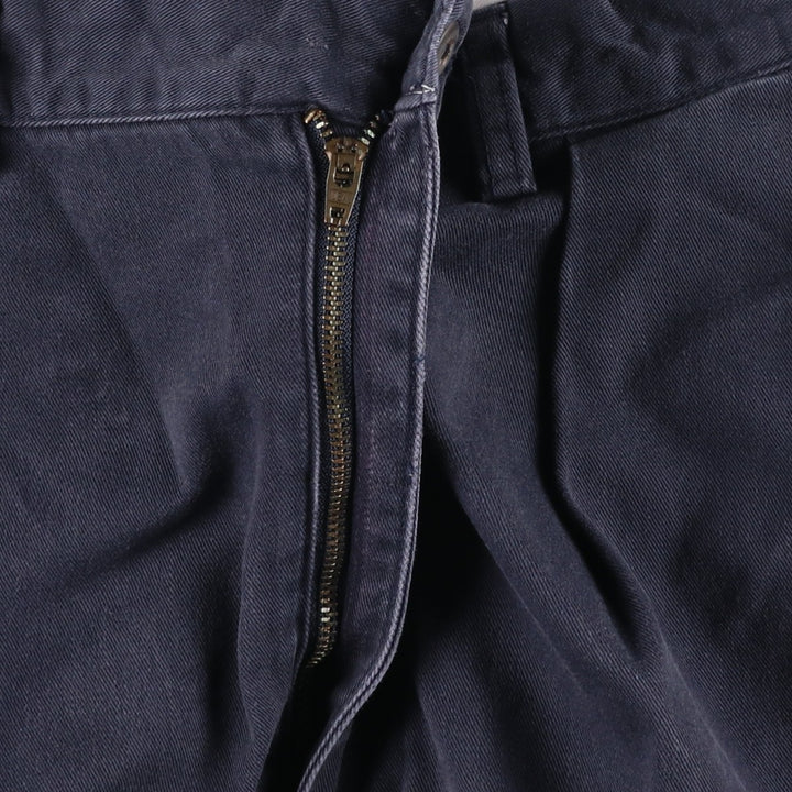 Ralph Lauren POLO by Ralph Lauren ANDREW PANT, two-pleat chino pants, men's, W32 equivalent cotton navy blue type Vintage Second Hand