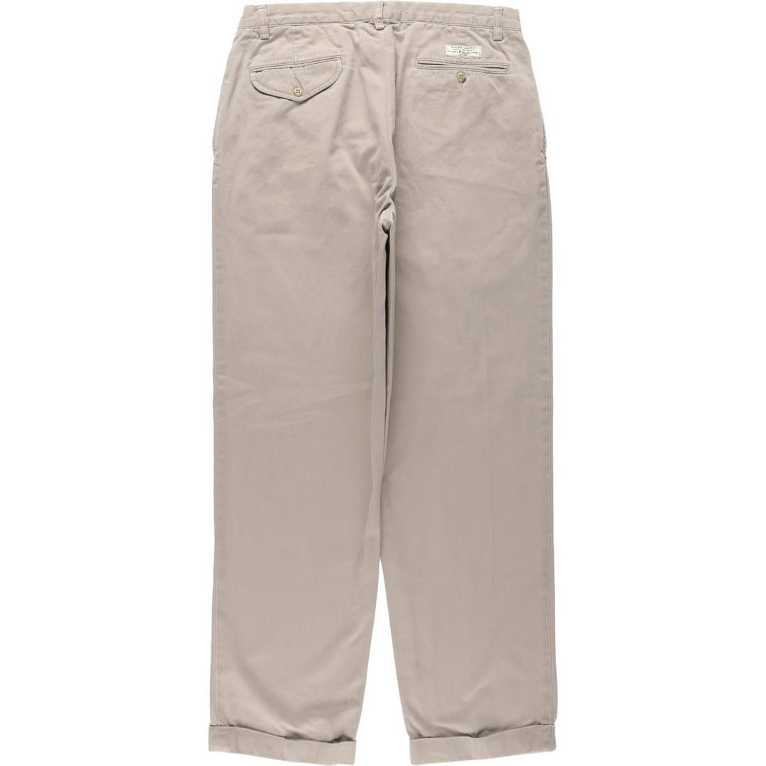 Ralph Lauren Polo Hammond Pant, two-pleat chino pants, men's size W34. cotton Beige type Vintage Second Hand