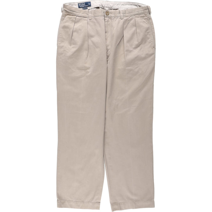 Ralph Lauren POLO by Ralph Lauren ANDREW PANT Two-pleat chino pants for men, equivalent to w36 cotton Beige type Vintage Second Hand
