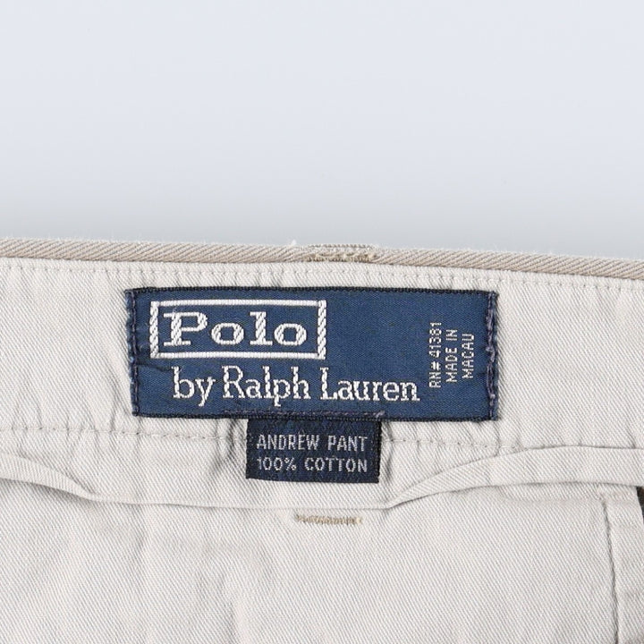 Ralph Lauren POLO by Ralph Lauren ANDREW PANT Two-pleat chino pants for men, equivalent to w36 cotton Beige type Vintage Second Hand