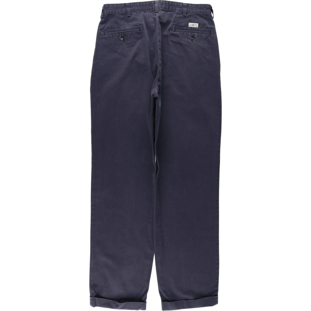 Ralph Lauren Polo Ralph Lauren HAMMOND PANT Two-pleat Chino Pants Men's W33 equivalent cotton navy blue type Vintage Second Hand
