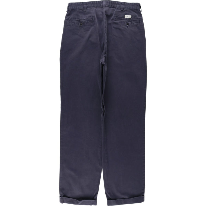 Ralph Lauren Polo Ralph Lauren HAMMOND PANT Two-pleat Chino Pants Men's W33 equivalent cotton navy blue type Vintage Second Hand