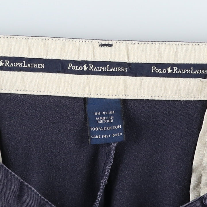 Ralph Lauren Polo Ralph Lauren HAMMOND PANT Two-pleat Chino Pants Men's W33 equivalent cotton navy blue type Vintage Second Hand