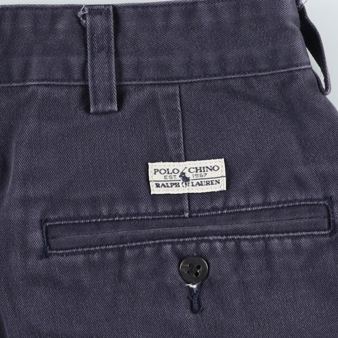Ralph Lauren Polo Ralph Lauren HAMMOND PANT Two-pleat Chino Pants Men's W33 equivalent cotton navy blue type Vintage Second Hand