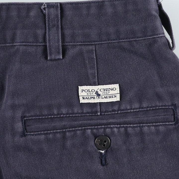 Ralph Lauren Polo Ralph Lauren HAMMOND PANT Two-pleat Chino Pants Men's W33 equivalent cotton navy blue type Vintage Second Hand
