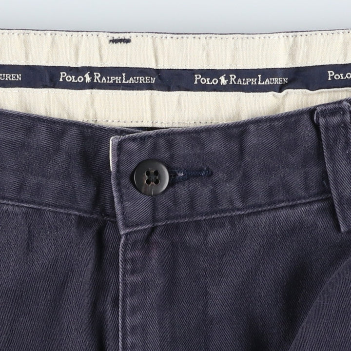 Ralph Lauren Polo Ralph Lauren HAMMOND PANT Two-pleat Chino Pants Men's W33 equivalent cotton navy blue type Vintage Second Hand