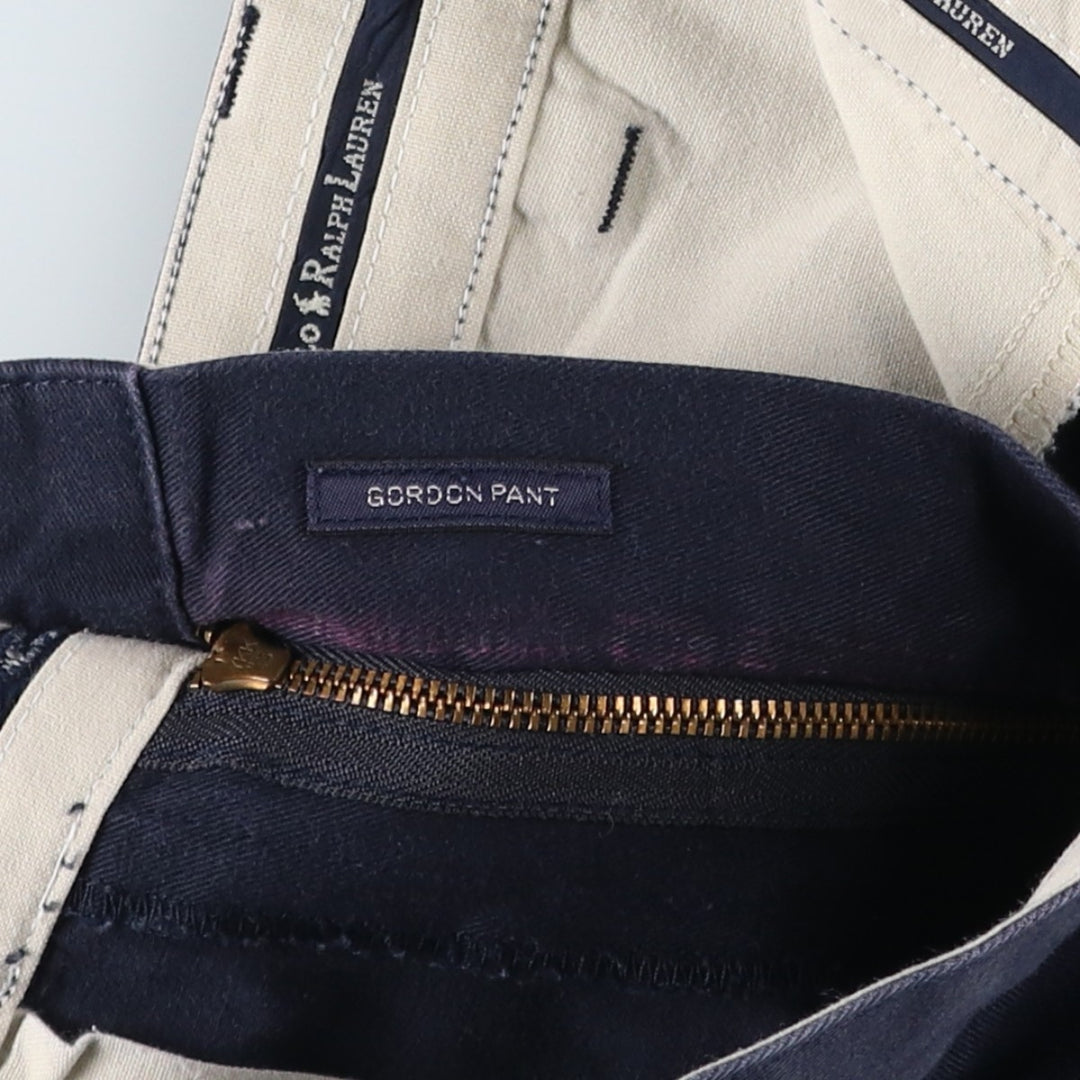 Ralph Lauren Polo Ralph Lauren GORDON PANT Chino Pants Men's W33 equivalent cotton navy blue type Vintage Second Hand