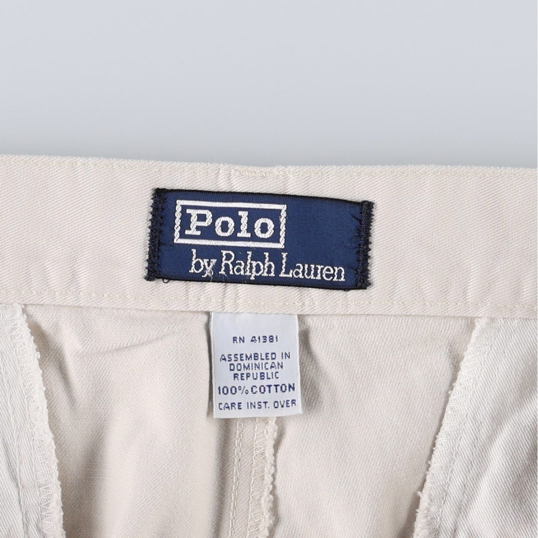 Ralph Lauren Polo by Ralph Lauren Two-Pleat Chino Pants, Men's Size W31 (approx.) cotton Beige type Vintage Second Hand