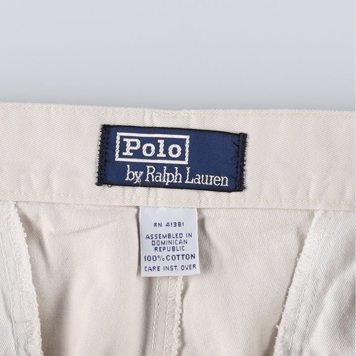 Ralph Lauren Polo by Ralph Lauren Two-Pleat Chino Pants, Men's Size W31 (approx.) cotton Beige type Vintage Second Hand
