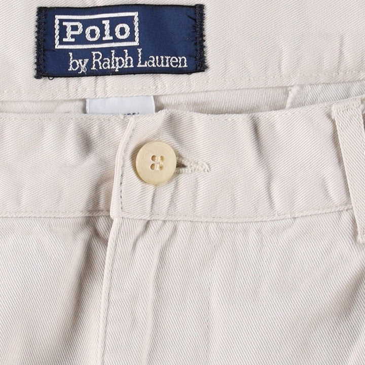Ralph Lauren Polo by Ralph Lauren Two-Pleat Chino Pants, Men's Size W31 (approx.) cotton Beige type Vintage Second Hand