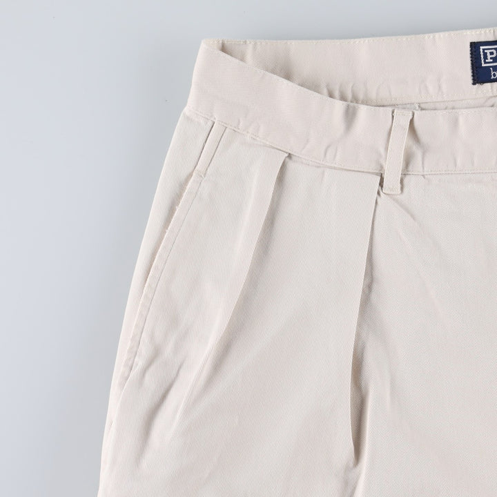 Ralph Lauren Polo by Ralph Lauren Two-Pleat Chino Pants, Men's Size W31 (approx.) cotton Beige type Vintage Second Hand