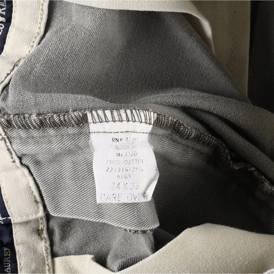 Ralph Lauren Polo Ralph Lauren ANDREW PANT Two-pleat Chino Pants Men's W34 equivalent Vintage cotton gray type Vintage Second Hand