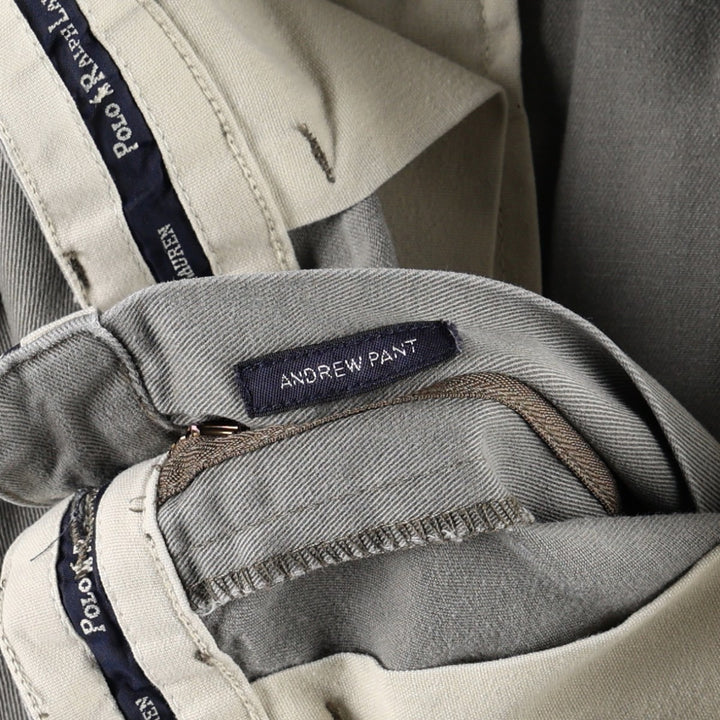 Ralph Lauren Polo Ralph Lauren ANDREW PANT Two-pleat Chino Pants Men's W34 equivalent Vintage cotton gray type Vintage Second Hand
