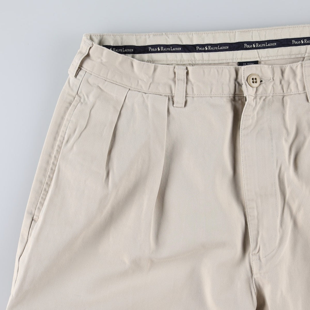 Ralph Lauren Polo Ralph Lauren Andrew Pant Two-pleat Chino Pants Men's Size W34 cotton Beige type Vintage Second Hand