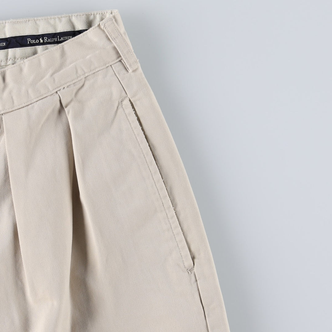 Ralph Lauren Polo Ralph Lauren Andrew Pant Two-pleat Chino Pants Men's Size W34 cotton Beige type Vintage Second Hand