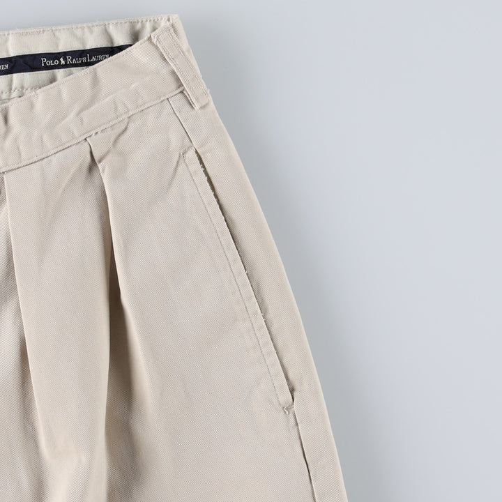 Ralph Lauren Polo Ralph Lauren Andrew Pant Two-pleat Chino Pants Men's Size W34 cotton Beige type Vintage Second Hand