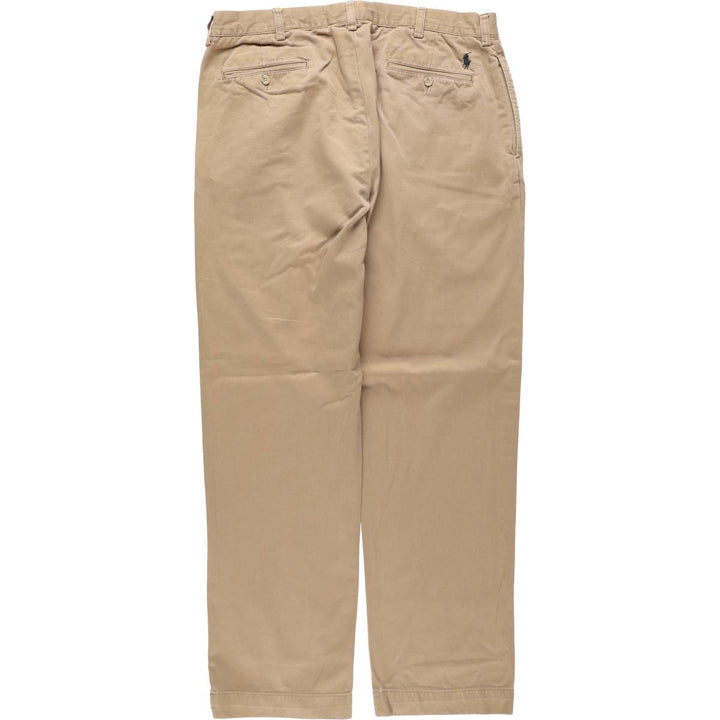 Ralph Lauren POLO by Ralph Lauren ETHAN PANT Two-pleat chino pants for men, size W36 cotton beige type brown Vintage Second Hand