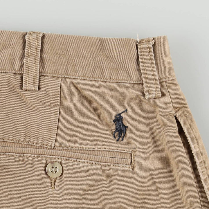 Ralph Lauren POLO by Ralph Lauren ETHAN PANT Two-pleat chino pants for men, size W36 cotton beige type brown Vintage Second Hand