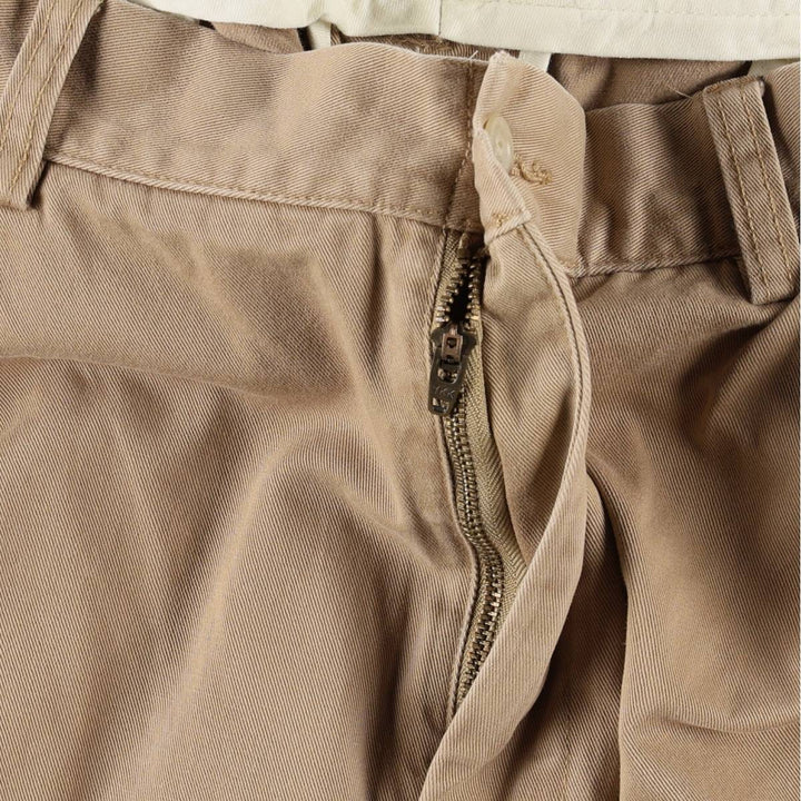 Ralph Lauren POLO by Ralph Lauren ETHAN PANT Two-pleat chino pants for men, size W36 cotton beige type brown Vintage Second Hand
