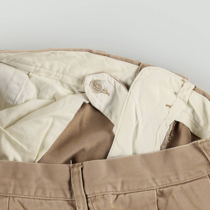 Ralph Lauren POLO by Ralph Lauren ETHAN PANT Two-pleat chino pants for men, size W36 cotton beige type brown Vintage Second Hand