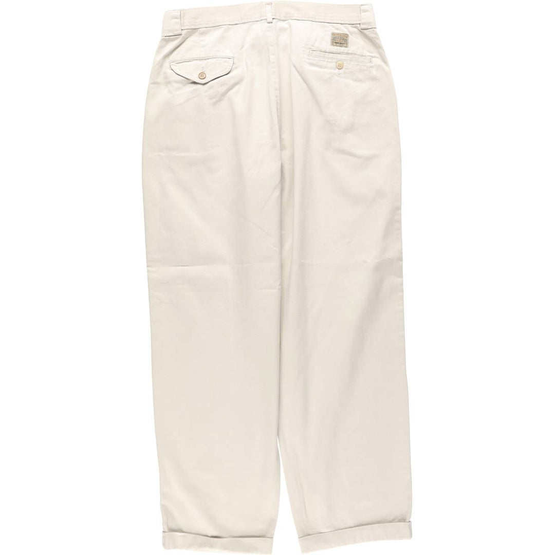 Ralph Lauren POLO by Ralph Lauren Two-pleat Chino Pants for Men, W33 equivalent cotton ivory Vintage Second Hand