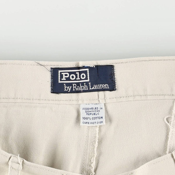 Ralph Lauren POLO by Ralph Lauren Two-pleat Chino Pants for Men, W33 equivalent cotton ivory Vintage Second Hand