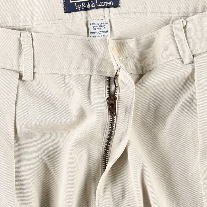 Ralph Lauren POLO by Ralph Lauren Two-pleat Chino Pants for Men, W33 equivalent cotton ivory Vintage Second Hand