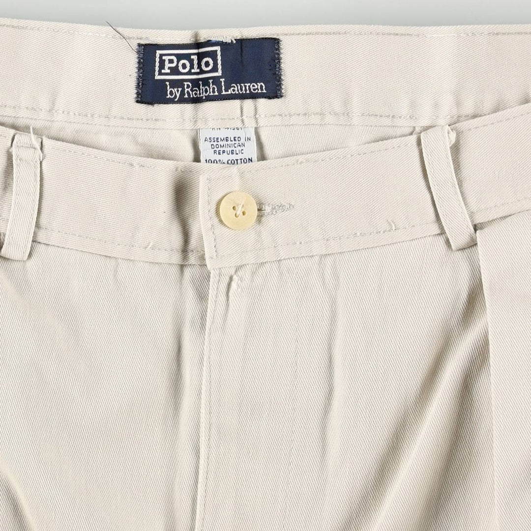 Ralph Lauren POLO by Ralph Lauren Two-pleat Chino Pants for Men, W33 equivalent cotton ivory Vintage Second Hand