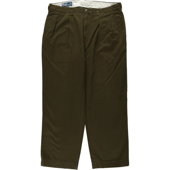 Ralph Lauren POLO by Ralph Lauren ANDREW PANT Two-pleat chino pants for men, equivalent to w37 cotton Khaki type Vintage Second Hand