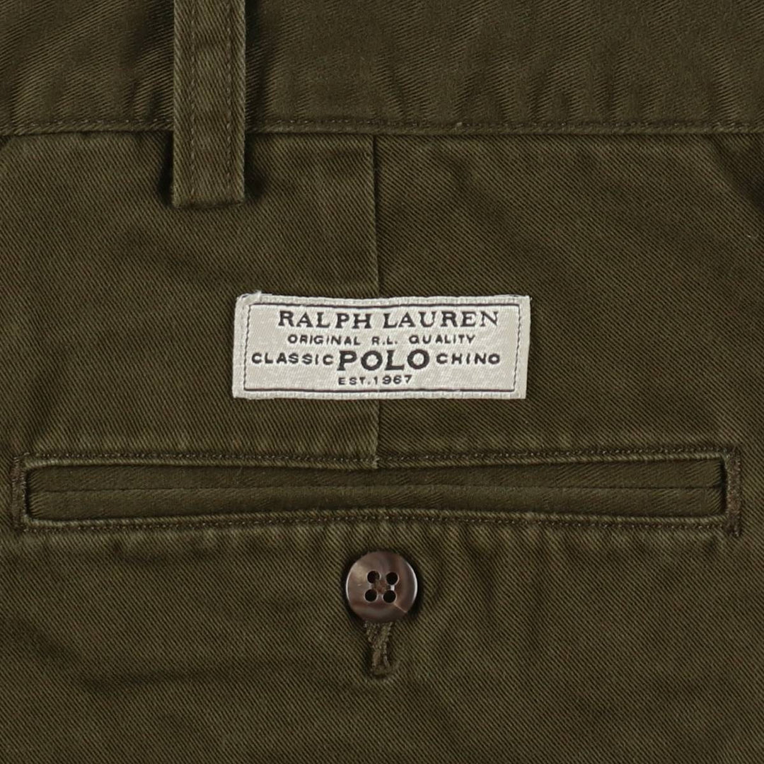 Ralph Lauren POLO by Ralph Lauren ANDREW PANT Two-pleat chino pants for men, equivalent to w37 cotton Khaki type Vintage Second Hand
