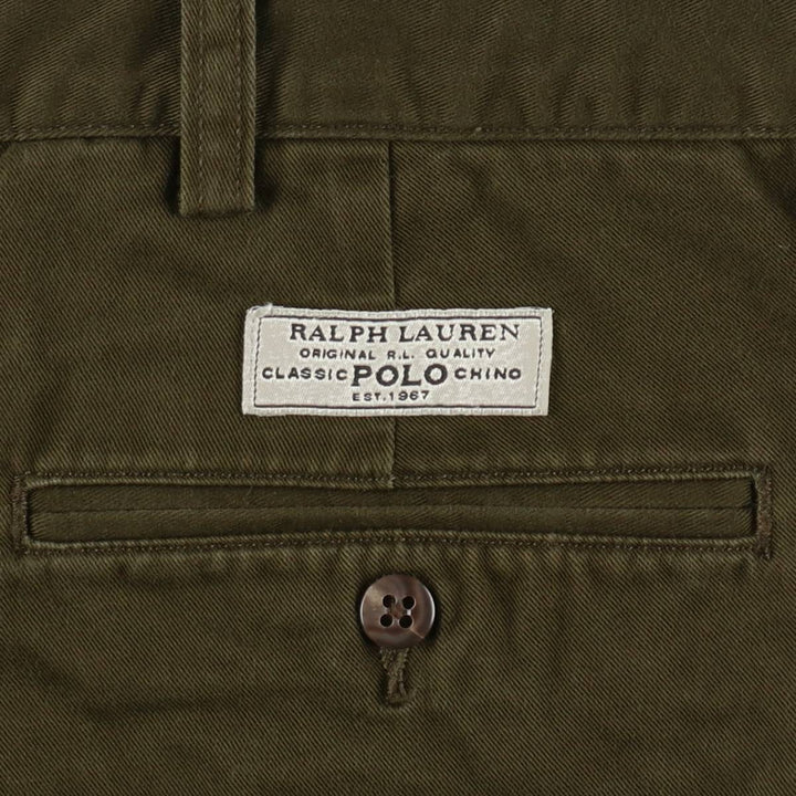 Ralph Lauren POLO by Ralph Lauren ANDREW PANT Two-pleat chino pants for men, equivalent to w37 cotton Khaki type Vintage Second Hand
