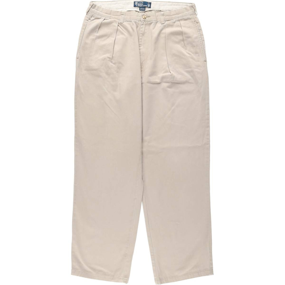 Ralph Lauren Polo Ralph Lauren Andrew Pant Two-pleat Chino Pants Men's Size W34 cotton Beige type Vintage Second Hand