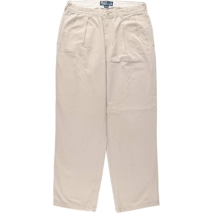 Ralph Lauren Polo Ralph Lauren Andrew Pant Two-pleat Chino Pants Men's Size W34 cotton Beige type Vintage Second Hand