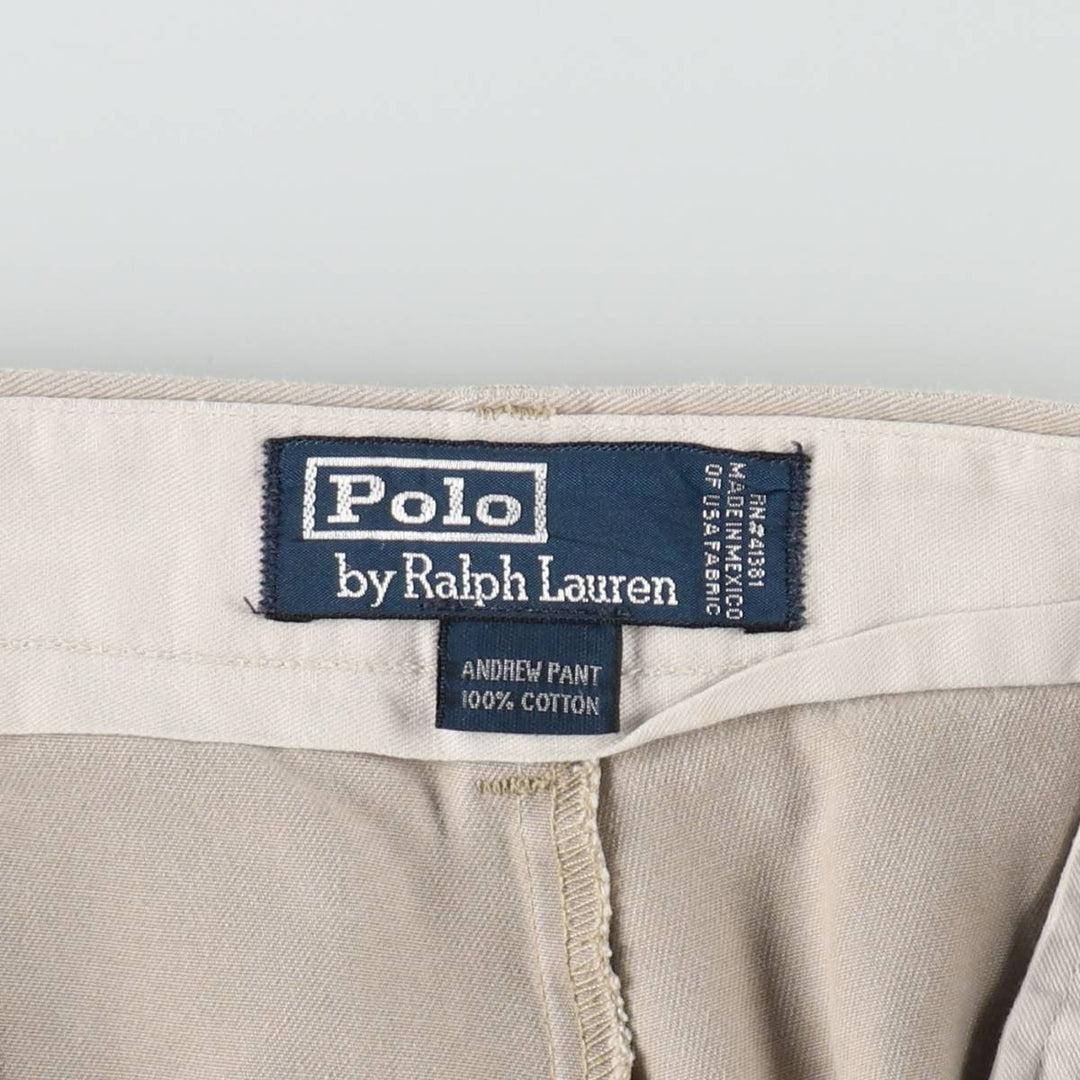 Ralph Lauren Polo Ralph Lauren Andrew Pant Two-pleat Chino Pants Men's Size W34 cotton Beige type Vintage Second Hand