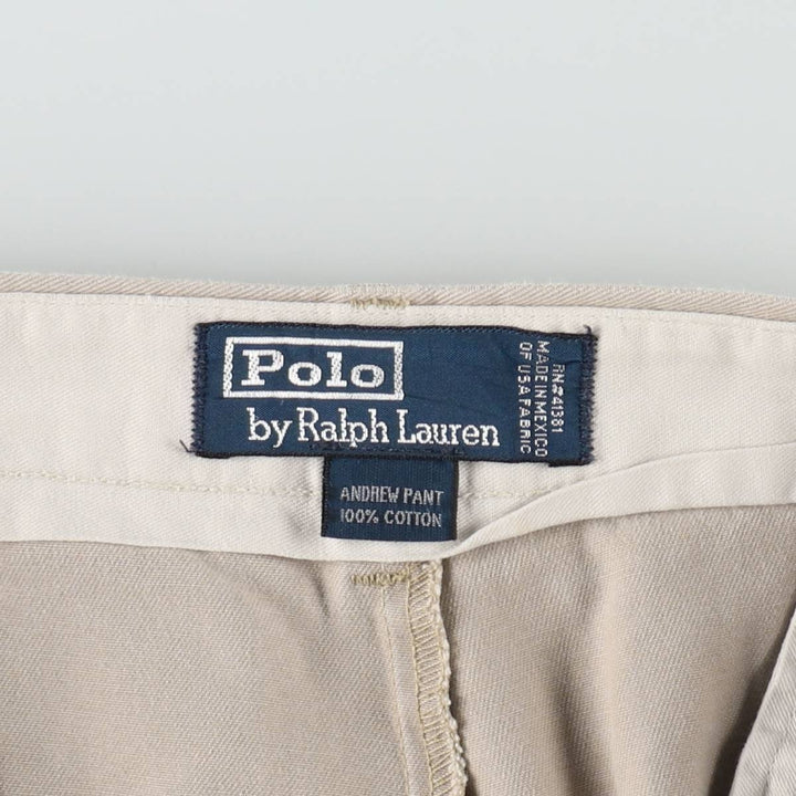 Ralph Lauren Polo Ralph Lauren Andrew Pant Two-pleat Chino Pants Men's Size W34 cotton Beige type Vintage Second Hand