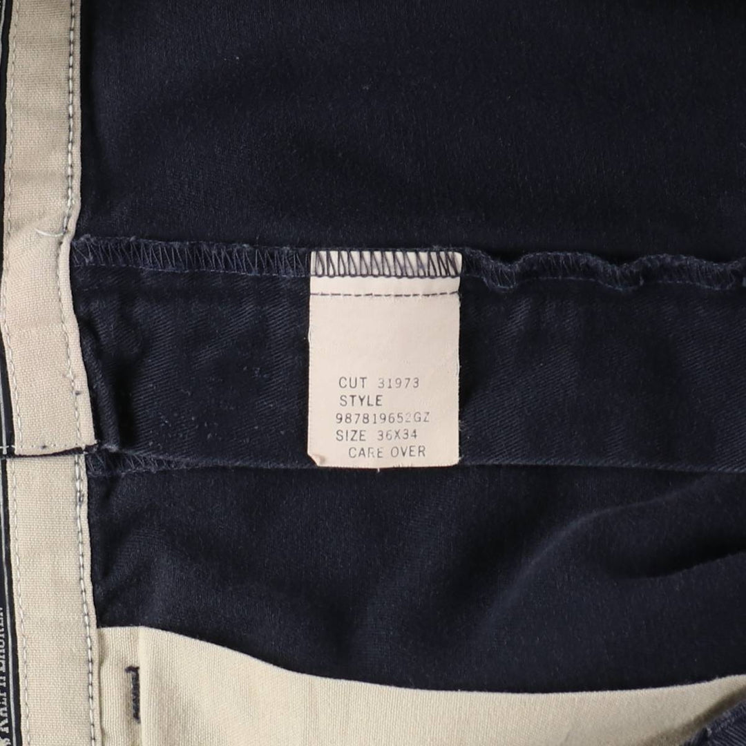 1990'S Ralph Lauren Polo Ralph Lauren Two-Pleat Chino Pants, Made in USA, Men's Size W35 (approx.), Vintage cotton navy blue type Vintage Second Hand