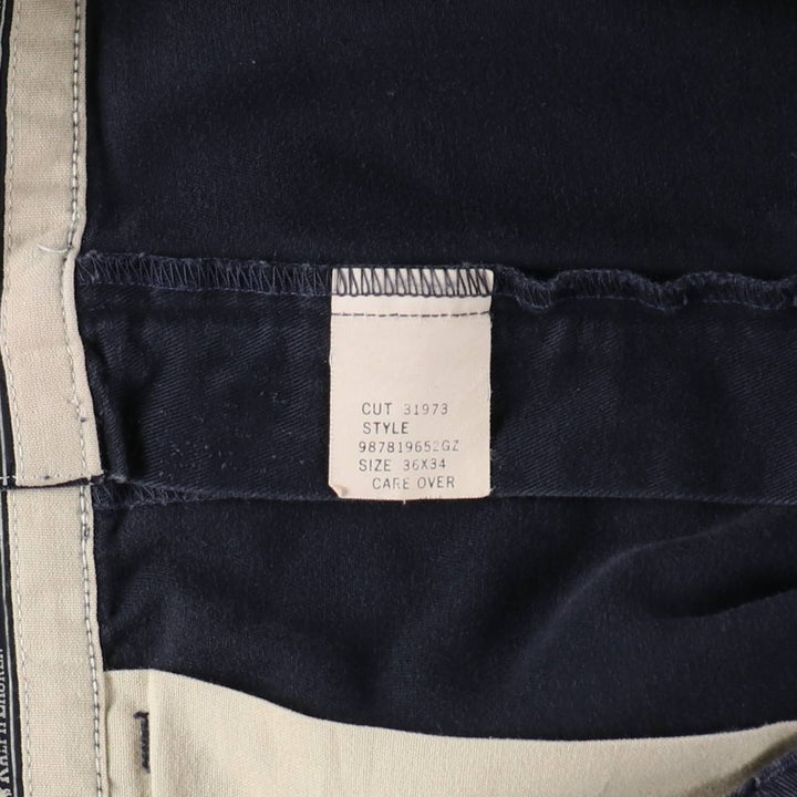 1990'S Ralph Lauren Polo Ralph Lauren Two-Pleat Chino Pants, Made in USA, Men's Size W35 (approx.), Vintage cotton navy blue type Vintage Second Hand