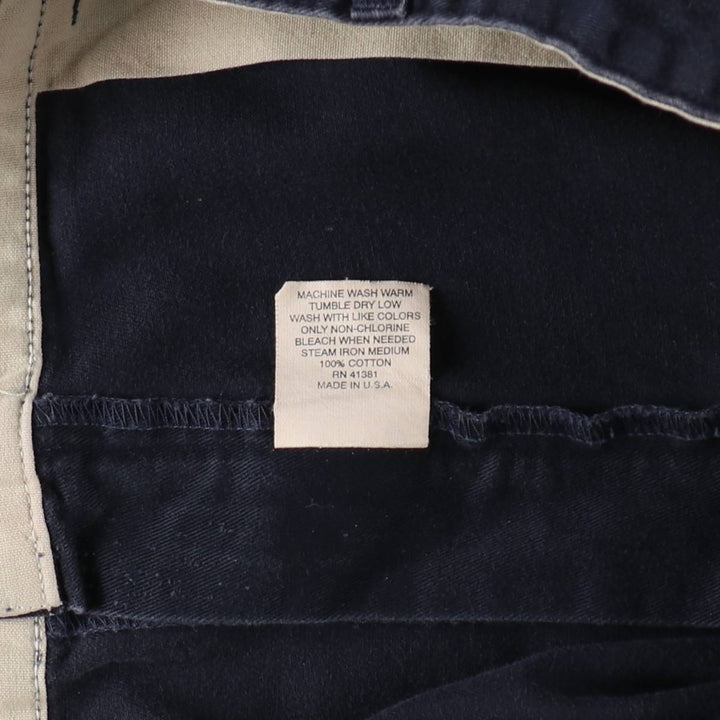 1990'S Ralph Lauren Polo Ralph Lauren Two-Pleat Chino Pants, Made in USA, Men's Size W35 (approx.), Vintage cotton navy blue type Vintage Second Hand