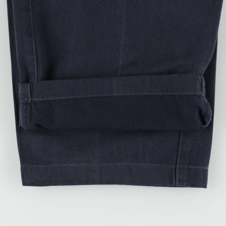 1990'S Ralph Lauren Polo Ralph Lauren Two-Pleat Chino Pants, Made in USA, Men's Size W35 (approx.), Vintage cotton navy blue type Vintage Second Hand