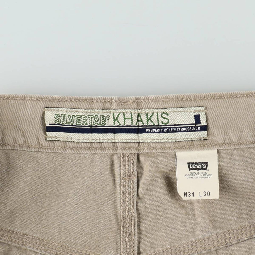 90'S Levi's Silver Tab Khakis Chino Pants Painter Pants Men's W34 (approx.) cotton Beige type Vintage Second Hand