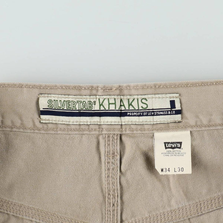 90'S Levi's Silver Tab Khakis Chino Pants Painter Pants Men's W34 (approx.) cotton Beige type Vintage Second Hand