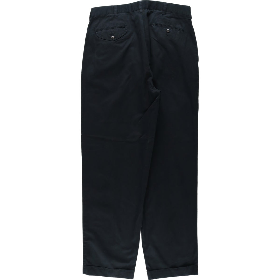 Ralph Lauren POLO by Ralph Lauren HAMMOND PANT, two-pleat chino pants, men's w35 equivalent cotton black type Vintage Second Hand