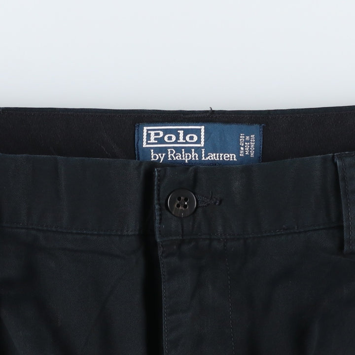 Ralph Lauren POLO by Ralph Lauren HAMMOND PANT, two-pleat chino pants, men's w35 equivalent cotton black type Vintage Second Hand