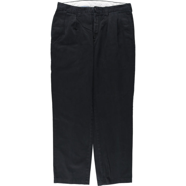 Ralph Lauren POLO by Ralph Lauren Classic Fit Two-Pleated Chino Pants, Men's, Size W34 cotton black type Vintage Second Hand